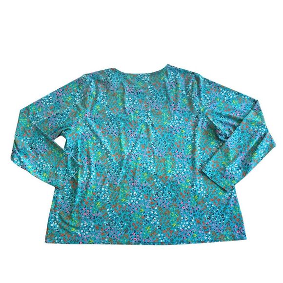 Land’s End Ditzy Floral Long Sleeve Rash Guard Athletic Tee Shirt Plus Sz 1X EUC - Picture 4 of 13